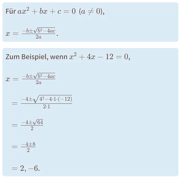 Quadratische Formel